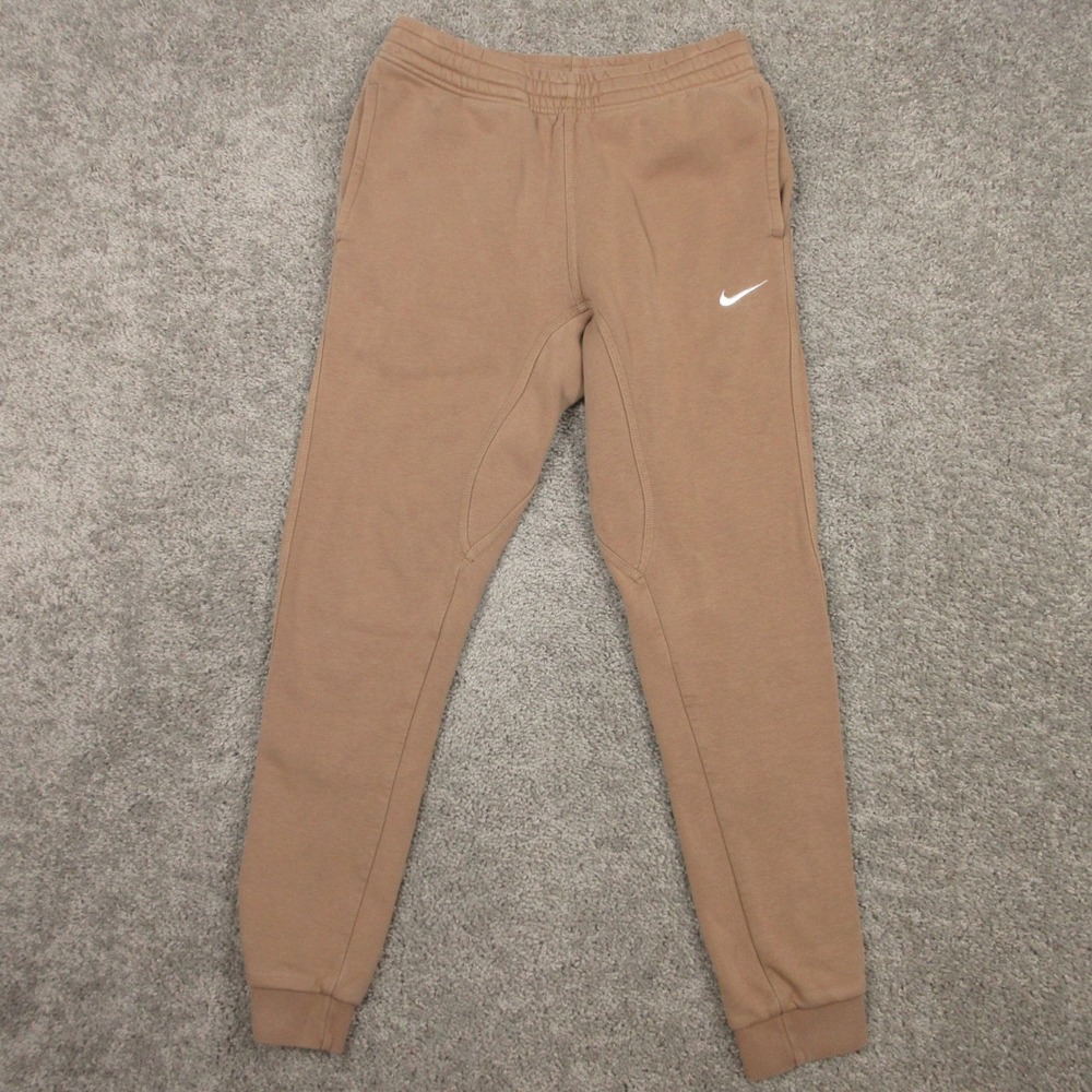 Nike Sweatpants Mens Small Brown Sportswear Club Fleece Joggers Swoosh Logo‎